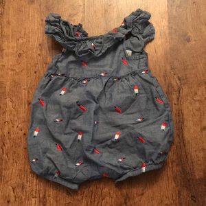 Cat & Jack patriotic romper 6-9 months